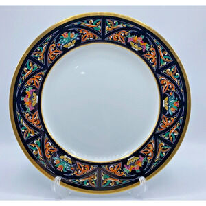 Christian Dior Chambord 12” Round Plate Fruit Baskets Gold Trim